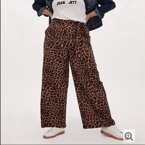 Torrid wide leg cheetah tie pants